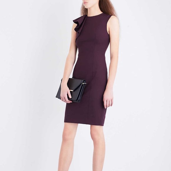Ted Baker Dresses & Skirts - Ted Baker Suriad Frill Shoulder woven pencil dress